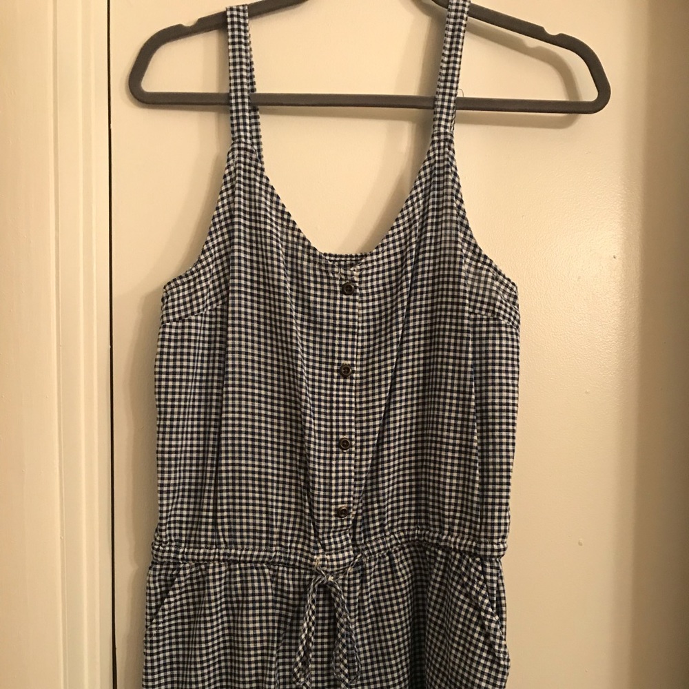 Blue Checkered Romper
